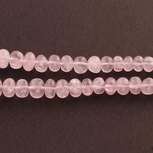 1  Strand Rose Quartz Smooth Rondelles -6mm-14mm 18 Inches BR1767