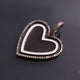 1 Pc Pave Diamond Black & White Bakelite Heart 925 Sterling Silver Pendant- 33mmx25mm PDC1890 - Tucson Beads