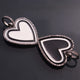 1 Pc Pave Diamond Black & White Bakelite Heart 925 Sterling Silver Pendant- 33mmx25mm PDC1890 - Tucson Beads