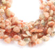 1  Strand Shaded Peach Moonstone Faceted Briolettes  -Heart Shape Briolettes -  7mmx9mm-14mmx9mm -7.5 Inches BR1770