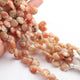 1  Strand Shaded Peach Moonstone Faceted Briolettes  -Heart Shape Briolettes -  7mmx9mm-14mmx9mm -7.5 Inches BR1770