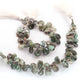 1 Strand Shaded Emerald  Faceted  Briolettes  -  Pear Shape Briolettes 19mmx12mm   BR1803