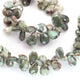 1 Strand Shaded Emerald  Faceted  Briolettes  -  Pear Shape Briolettes 19mmx12mm   BR1803