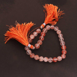 1 Strand Orange Rutile Faceted Ball Beads 7mm 8 Inches BR1810