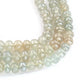 1 Strands Green Chalcedony Silver Coated Smooth Rondelles  - 7mm-12mm  8 Inch BR1805