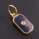 1 Pc Pave Diamond Enamel Pendant, Yellow Gold Vermeil, 17mmx8mm Bakelite Pendant in 10 Colors, You Choose PDC00169