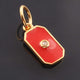 1 Pc Pave Diamond Enamel Pendant, Yellow Gold Vermeil, 17mmx8mm Bakelite Pendant in 10 Colors, You Choose PDC00169