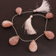 1 Strands Peach Moonstone Faceted  Briolettes -   -22mmx15mm-30mmx20mm 11 Inches BR1825