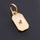 1 Pc Pave Diamond Enamel Pendant, Yellow Gold Vermeil, 17mmx8mm Bakelite Pendant in 10 Colors, You Choose PDC00169