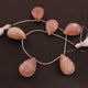 1 Strands Peach Moonstone Faceted  Briolettes -   -22mmx15mm-30mmx20mm 11 Inches BR1825