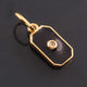 1 Pc Pave Diamond Enamel Pendant, Yellow Gold Vermeil, 17mmx8mm Bakelite Pendant in 10 Colors, You Choose PDC00169