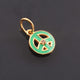 1 Pc Pave Diamond Enamel Peace Shape Pendant, Yellow Gold Vermeil, 15mmx13mm Bakelite Pendant in 10 Colors, You Choose PDC00165