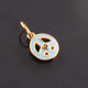 1 Pc Pave Diamond Enamel Peace Shape Pendant, Yellow Gold Vermeil, 15mmx13mm Bakelite Pendant in 10 Colors, You Choose PDC00165