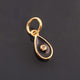 1 Pc Pave Diamond Enamel Pear Drop Pendant, Yellow Gold Vermeil, 13mmx7mm Bakelite Pendant in 10 Colors, You Choose PDC00158