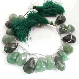 1  Strand  Green Rutile Faceted Briolettes -Pear  Shape  Briolettes - 20mmx13mm-29mmx19mm-10 Inches BR1831