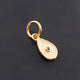 1 Pc Pave Diamond Enamel Pear Drop Pendant, Yellow Gold Vermeil, 13mmx7mm Bakelite Pendant in 10 Colors, You Choose PDC00158