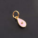 1 Pc Pave Diamond Enamel Pear Drop Pendant, Yellow Gold Vermeil, 13mmx7mm Bakelite Pendant in 10 Colors, You Choose PDC00158