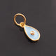 1 Pc Pave Diamond Enamel Pear Drop Pendant, Yellow Gold Vermeil, 13mmx7mm Bakelite Pendant in 10 Colors, You Choose PDC00158