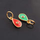 1 Pc Pave Diamond Enamel Pear Drop Pendant, Yellow Gold Vermeil, 13mmx7mm Bakelite Pendant in 10 Colors, You Choose PDC00158