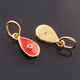 1 Pc Pave Diamond Enamel Pear Drop Pendant, Yellow Gold Vermeil, 13mmx7mm Bakelite Pendant in 10 Colors, You Choose PDC00158