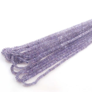 1 Long Strand Beautiful Tenzanite  Smooth  Rondelles - Semi Precious Plain Gemstone Rondelles- 3mm-4mm - 16 Inches - BR03238 - Tucson Beads