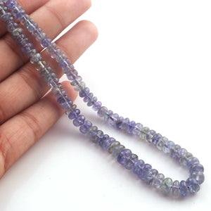 1 Long Strand Beautiful Tenzanite  Smooth  Rondelles - Semi Precious Plain Gemstone Rondelles- 3mm-4mm - 16 Inches - BR03238 - Tucson Beads