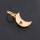 1 Pc Pave Diamond Enamel Moon Pendant, Yellow Gold Vermeil, 16mmx4mm Bakelite Pendant in 10 Colors, You Choose PDC00168