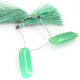 Green Chalcedony Smooth Briolettes - Fancy Shape Briolettes  -33mmx12mm - 4 Inches BR1849