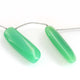 Green Chalcedony Smooth Briolettes - Fancy Shape Briolettes  -33mmx12mm - 4 Inches BR1849