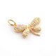 1 Pc Pave Diamond Dragonfly Charm Pendant, 925 Sterling Yellow Gold Vermeil  18mmx26mm Pave Diamond Jewelry, PDC00080 - Tucson Beads