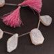 1 Strand Pink  Druzy Briolettes -  Agate Druzy Side Drilled Briolettes - 21mmx21mm-37mmx19mm 10.5 Inches BR1814