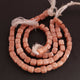 1 Strand Peach Moonstone Cube Briolettes - Box Shape Beads 8mm-9mm 8 Inches BR1900