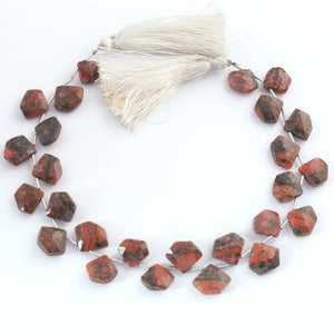 1 Strand Unakite Faceted Briolettes -  Fancy Shape Briolettes -16mmx12mm-10mmx10mm -10 Inches BR03534 - Tucson Beads