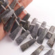 1  Long Strand  Black Rutile Faceted Briolettes - Rectangle  Shape Briolettes -18mmx10mm-33mmx12mm-7.5 Inches BR03535 - Tucson Beads