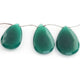 1 Strand Green Onyx  Faceted Pear Briolettes - Pear Shape Briolettes - 36mmx24mm-38mmx27mm - 4.5 inches BR01929