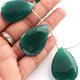 1 Strand Green Onyx  Faceted Pear Briolettes - Pear Shape Briolettes - 36mmx24mm-38mmx27mm - 4.5 inches BR01929