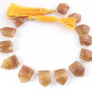 1 Strand  Yellow Opal Briolettes - Pentagon Shape Faceted Beads Briolettes-13mmx10mm-19mmx13mm 8 Inches BR4032 - Tucson Beads