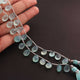 1 Strand  Aqua Chalcedony Faceted Briolettes - Pear Shape Briolettes - 11mmx7mm-12mmx9mm - 7Inches BR02207