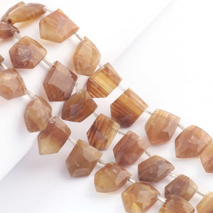 1 Strand  Yellow Opal Briolettes - Pentagon Shape Faceted Beads Briolettes-13mmx10mm-19mmx13mm 8 Inches BR4032 - Tucson Beads