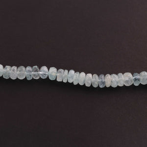 1 Strand Aquamarine Faceted Finest Quality  Rondelle Beads 8mm-10mm,12 inches BR4353