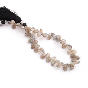 1 Strand Labradorite Faceted Briolettes  -Pear Shape Briolettes-9mmx5mm-8 Inches BR4355