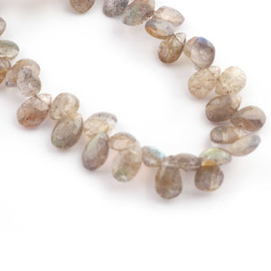 1 Strand Labradorite Faceted Briolettes  -Pear Shape Briolettes-9mmx5mm-8 Inches BR4355