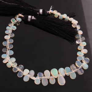 1 Strand Ethiopian Welo Opal Smooth Briolettes- Pear Shape Ethiopian Briolettes Beads 5mmx4mm-10mmx6mm 8 Inches BR1078