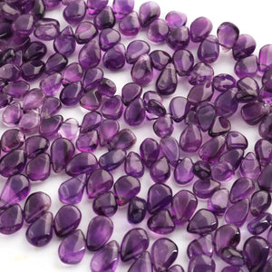 1 Strand Amethyst Smooth Pear Briolettes- Semi Precious Gemstone Pear Shape Briolettes -6mmx6mm -13mmx7mm 12.5 Inches BR0460