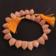 1  Strand Peach Moonstone Faceted Briolettes  -Pentagon Shape  Briolettes  10mmx8mm-21mmx14mm , 10 Inches BR03675