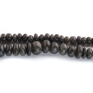 1  Strand Natural Black Rutile Smooth Rondelles -Gem Stone Beads Plain Rondelles  Beads, 7mm-8mm ,8 Inches BR03000