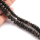 1  Strand Natural Black Rutile Smooth Rondelles -Gem Stone Beads Plain Rondelles  Beads, 7mm-8mm ,8 Inches BR03000