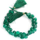 1 Strand Green Onyx  Faceted Briolettes - Heart Shape Briolettes - 9mmx9mm-10mmx9mm- 7 Inches BR02743