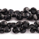 1 Strand Black Onyx Faceted  Briolettes -Heart Shape Beads 13mmx13mm-16mmx16mm 4.5 Inches BR3234