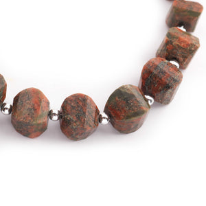 1 Strand  Unakite Faceted Briolettes - Fancy Shape Briolettes -7mm-10mm - 10.5 Inches BR1604